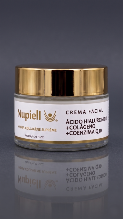 Crema Facial Ácido Hialurónico + Colágeno + Coenzima Q10 [Hydra-Collágene Supréme] 50gr