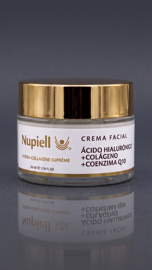 Crema Facial Ácido Hialurónico + Colágeno + Coenzima Q10 [Hydra-Collágene Supréme] 50gr